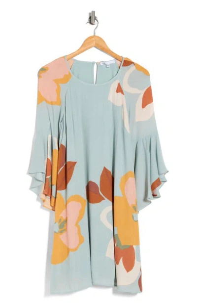 Dr2 By Daniel Rainn Boho Bell Sleeve Flare Dress In Mint