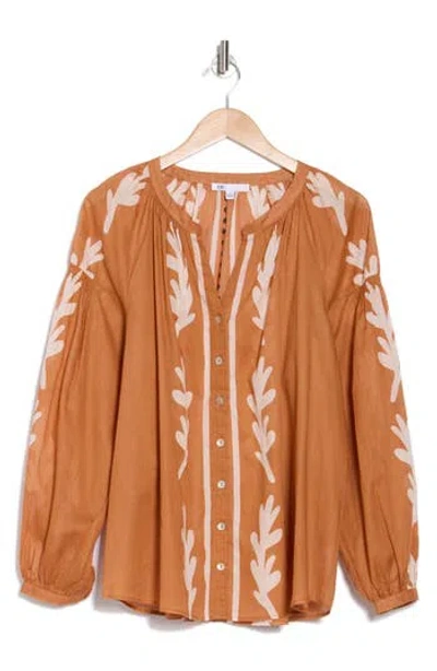 Dr2 By Daniel Rainn Border Print Button-up Shirt
