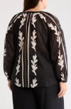 Dr2 By Daniel Rainn Border Print Button-up Shirt In Multi