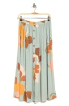 Dr2 By Daniel Rainn Button Front Midi Skirt In Mint