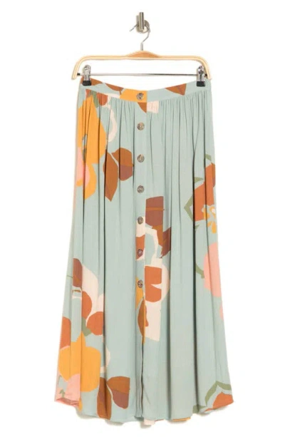 Dr2 By Daniel Rainn Button Front Midi Skirt In Mint