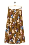 Dr2 By Daniel Rainn Button Front Skirt In Brown