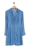 Dr2 By Daniel Rainn Cinch Front Tencel® Lyocell Shirtdress In Medium Blue