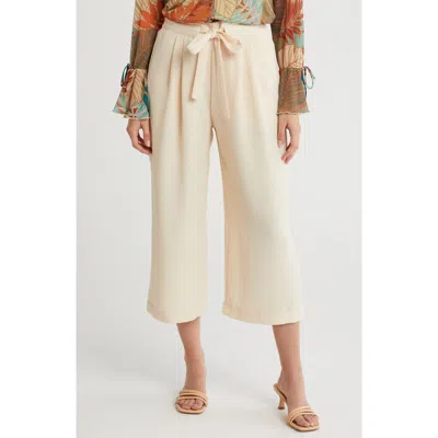 Dr2 By Daniel Rainn Crop Wide Leg Pants In Neutral
