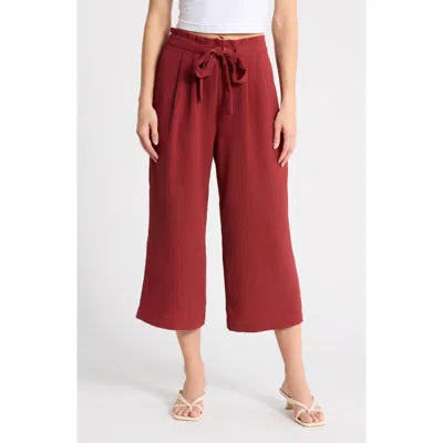 Dr2 By Daniel Rainn Crop Wide Leg Pants In Brown