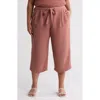 Dr2 By Daniel Rainn Crop Wide Leg Pants In O473 Washed Rouge