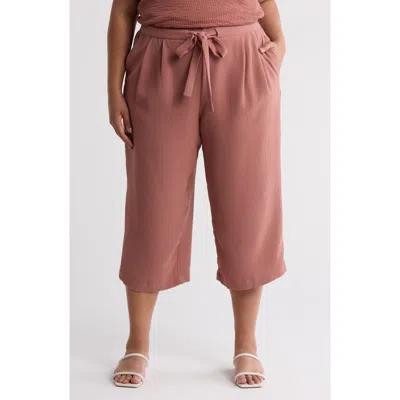 Dr2 By Daniel Rainn Crop Wide Leg Pants In O473 Washed Rouge