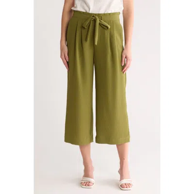 Dr2 By Daniel Rainn Crop Wide Leg Pants In Olive Branch