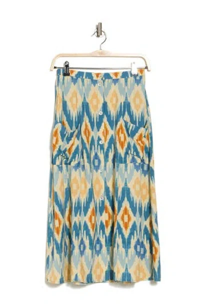 Dr2 By Daniel Rainn Daniel Rainn Floral Midi Skirt In Denim