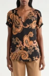 Dr2 By Daniel Rainn Daniel Rainn Pinch Sleeve Blouse In Black