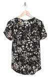 Dr2 By Daniel Rainn Daniel Rainn Pinch Sleeve Blouse In Black Print