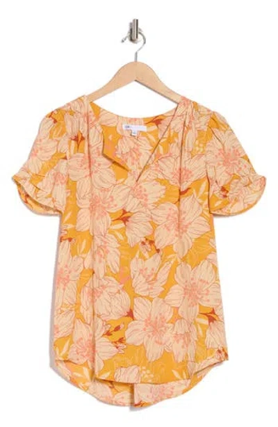 Dr2 By Daniel Rainn Daniel Rainn Pinch Sleeve Blouse In Gold