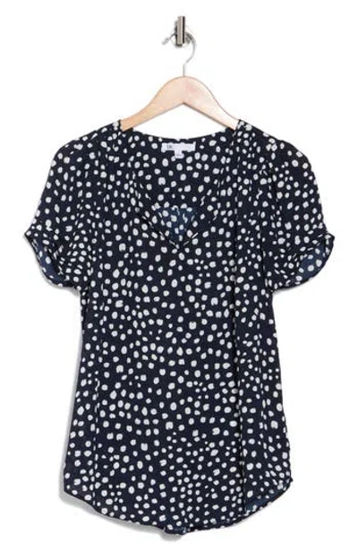 Dr2 By Daniel Rainn Daniel Rainn Pinch Sleeve Blouse In Ink