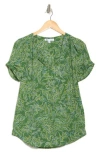 Dr2 By Daniel Rainn Daniel Rainn Pinch Sleeve Blouse In P047 Green