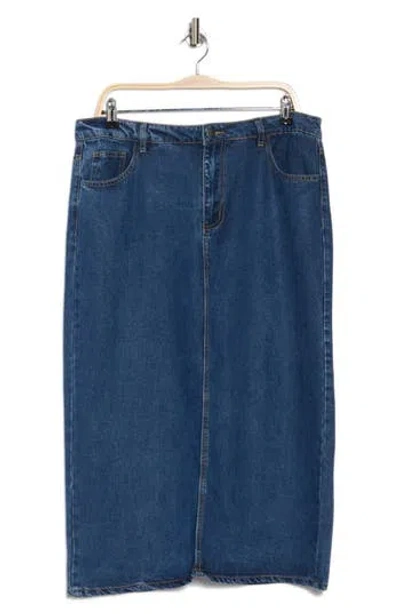 Dr2 By Daniel Rainn Denim Midi Skirt In Mid Wash