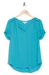 Dr2 By Daniel Rainn Elke Split Neck Top