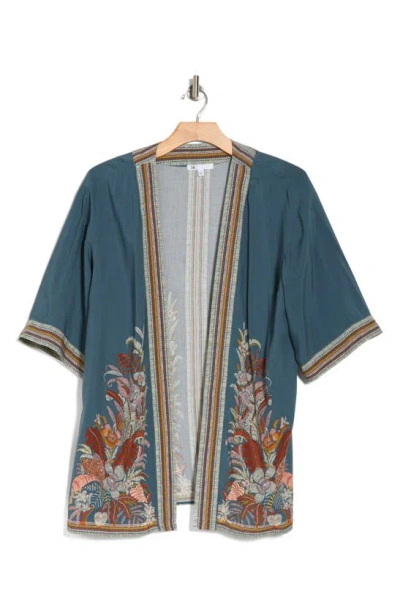 Dr2 By Daniel Rainn Embroidered Duster In Blue