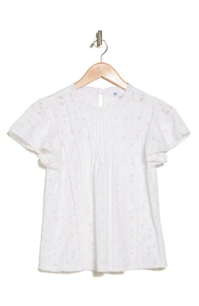Dr2 By Daniel Rainn Eyelet Embroidered Top In White