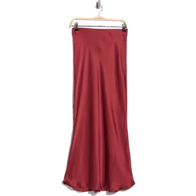 Dr2 By Daniel Rainn Floral Bias Cut Satin Skirt In Red
