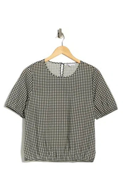 Dr2 By Daniel Rainn Floral Bubble Hem Top In Gray