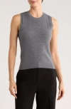 Dr2 By Daniel Rainn Floral Pointelle Sweater Tank In Gray
