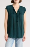 Dr2 By Daniel Rainn Flounce Back Split Neck Top