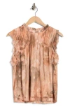 Dr2 By Daniel Rainn Flutter Sleeve Lace Top In Multi