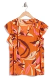 Dr2 By Daniel Rainn Flutter Sleeve Top In P288 Orange