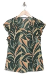 Dr2 By Daniel Rainn Flutter Sleeve Top In P637 Teal