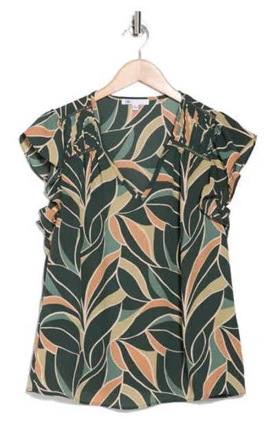 Dr2 By Daniel Rainn Flutter Sleeve Top In P637 Teal