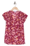 Dr2 By Daniel Rainn Flutter Sleeve Top In Raspberry