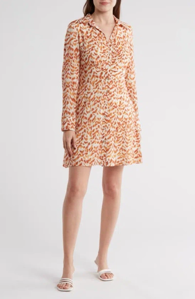 Dr2 By Daniel Rainn Gathered Front Shirtdress In Multi