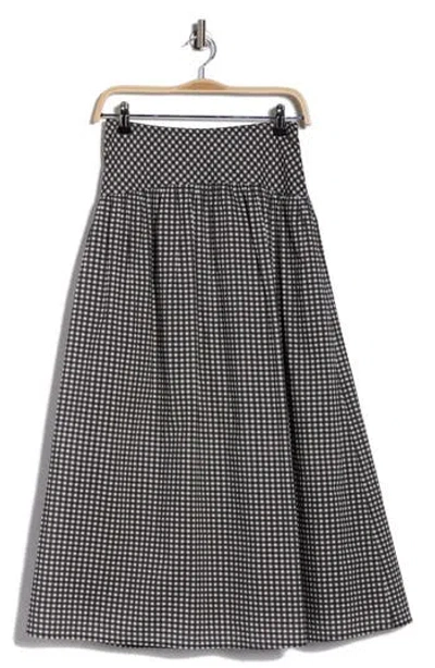 Dr2 By Daniel Rainn Gingham Cotton Midi Skirt In Multi