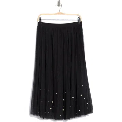 Dr2 By Daniel Rainn Imitation Pearl Tulle Skirt In Multi