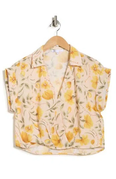 Dr2 By Daniel Rainn Johnny Collar Short Sleeve Crop Top