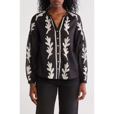 Dr2 By Daniel Rainn Long Sleeve Cotton Top