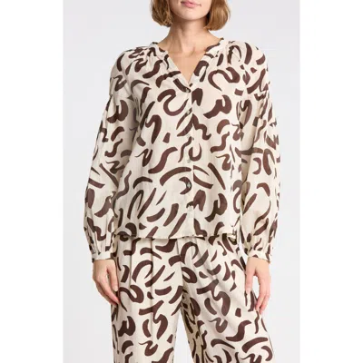 Dr2 By Daniel Rainn Long Sleeve Cotton Top
