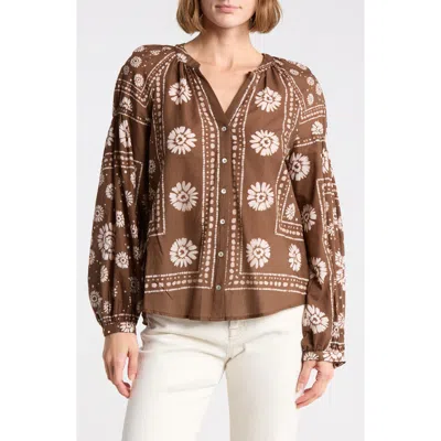 Dr2 By Daniel Rainn Long Sleeve Cotton Top