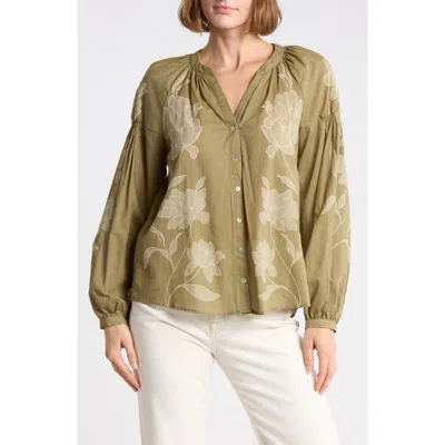 Dr2 By Daniel Rainn Long Sleeve Cotton Top