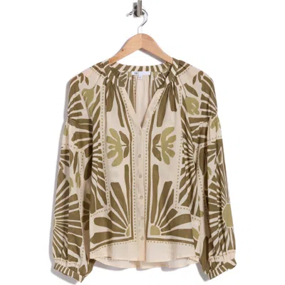 Dr2 By Daniel Rainn Long Sleeve Cotton Top In Neutral