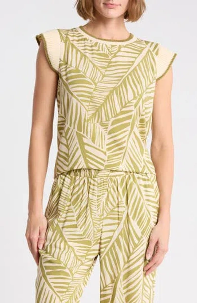 Dr2 By Daniel Rainn Mixed Media Top In Yellow