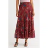 Dr2 By Daniel Rainn Mixed Paisley Tiered Maxi Skirt