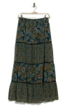 DR2 BY DANIEL RAINN DR2 BY DANIEL RAINN MIXED PAISLEY TIERED MAXI SKIRT