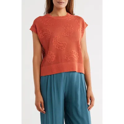 Dr2 By Daniel Rainn Paisley Open Stitch Sweater Tank
