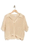 Dr2 By Daniel Rainn Pointelle Knit Polo In Natural
