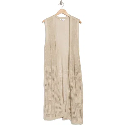 Dr2 By Daniel Rainn Pointelle Open Weave Vest In Natural