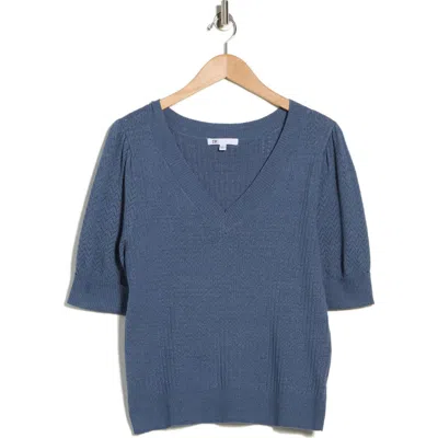 Dr2 By Daniel Rainn Pointelle Stitch Sweater In Blue