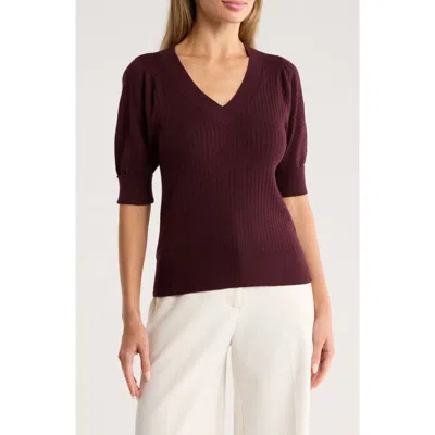 Dr2 By Daniel Rainn Pointelle Stitch Sweater In Brown