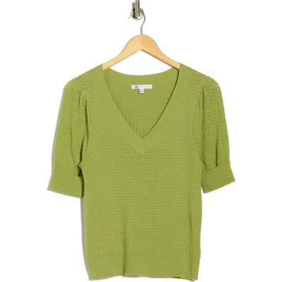Dr2 By Daniel Rainn Pointelle Stitch Sweater In Green