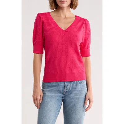 Dr2 By Daniel Rainn Pointelle Stitch Sweater In Red